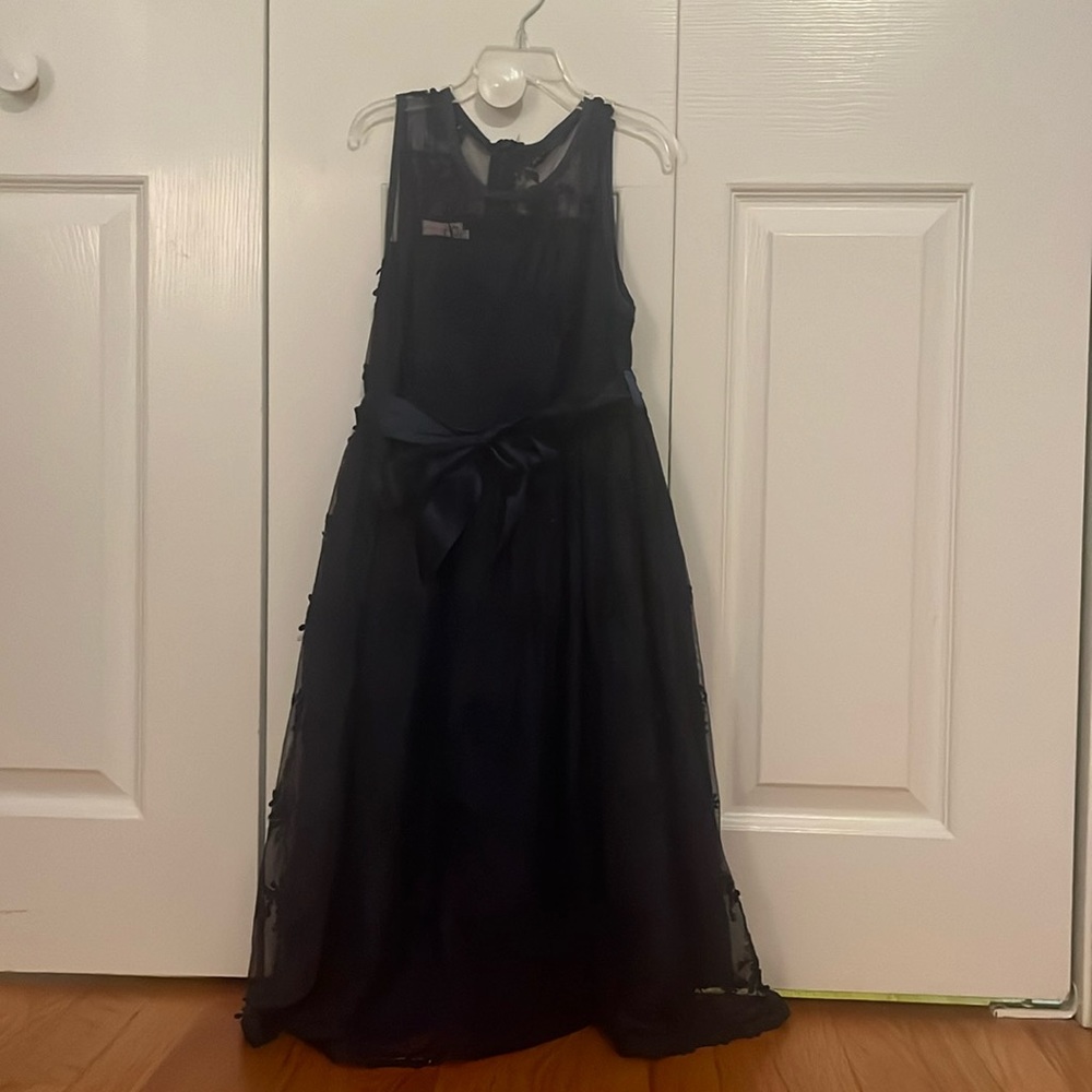 Girl’s Navy Blue Dress from Think Pink Bows
